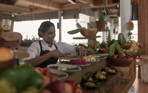 Longitude - breakfast chef cutting fruit 2 Longitude - breakfast chef cutting fruit 2